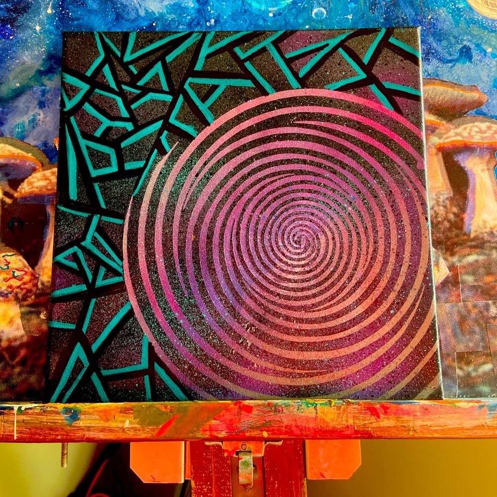 Original trippy vortex astral travel art work